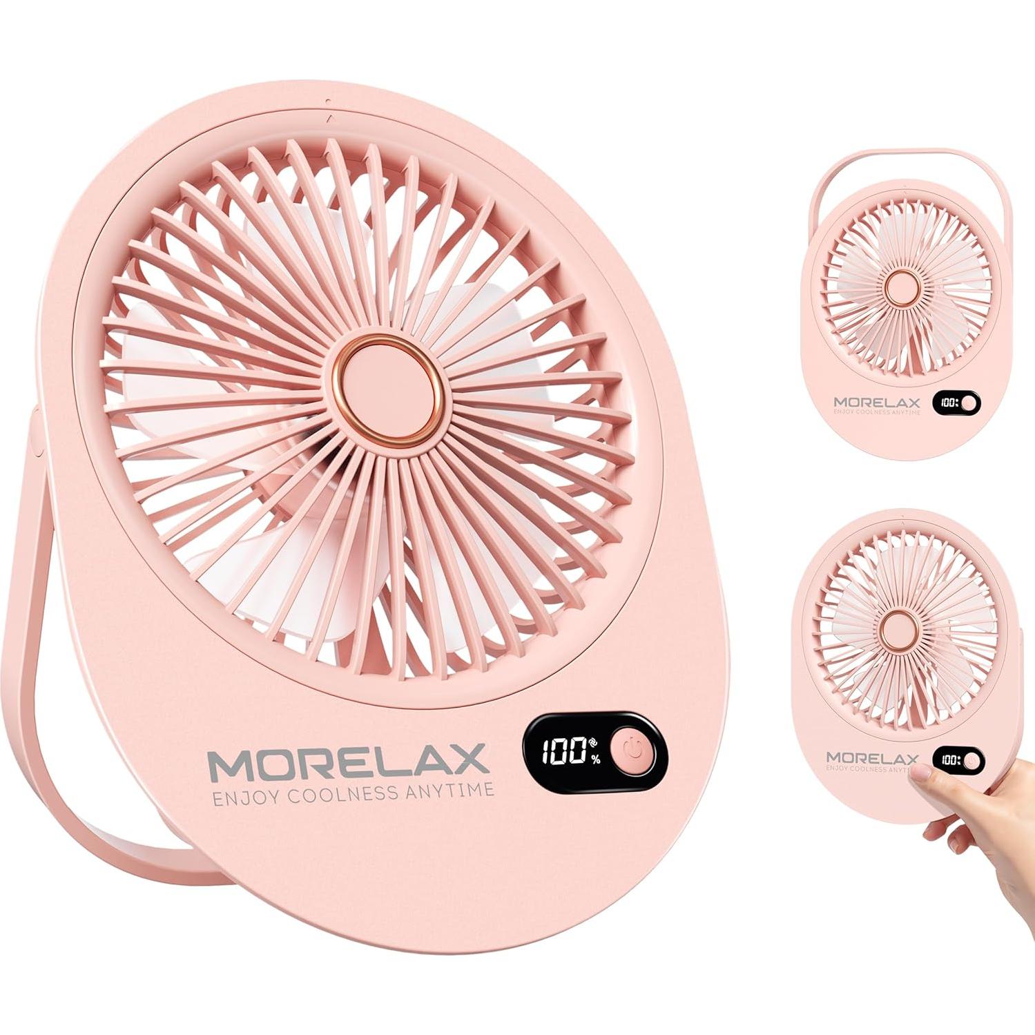 Ventilador de Escritorio USB Morelax Mini Rosa 6 Velocidades