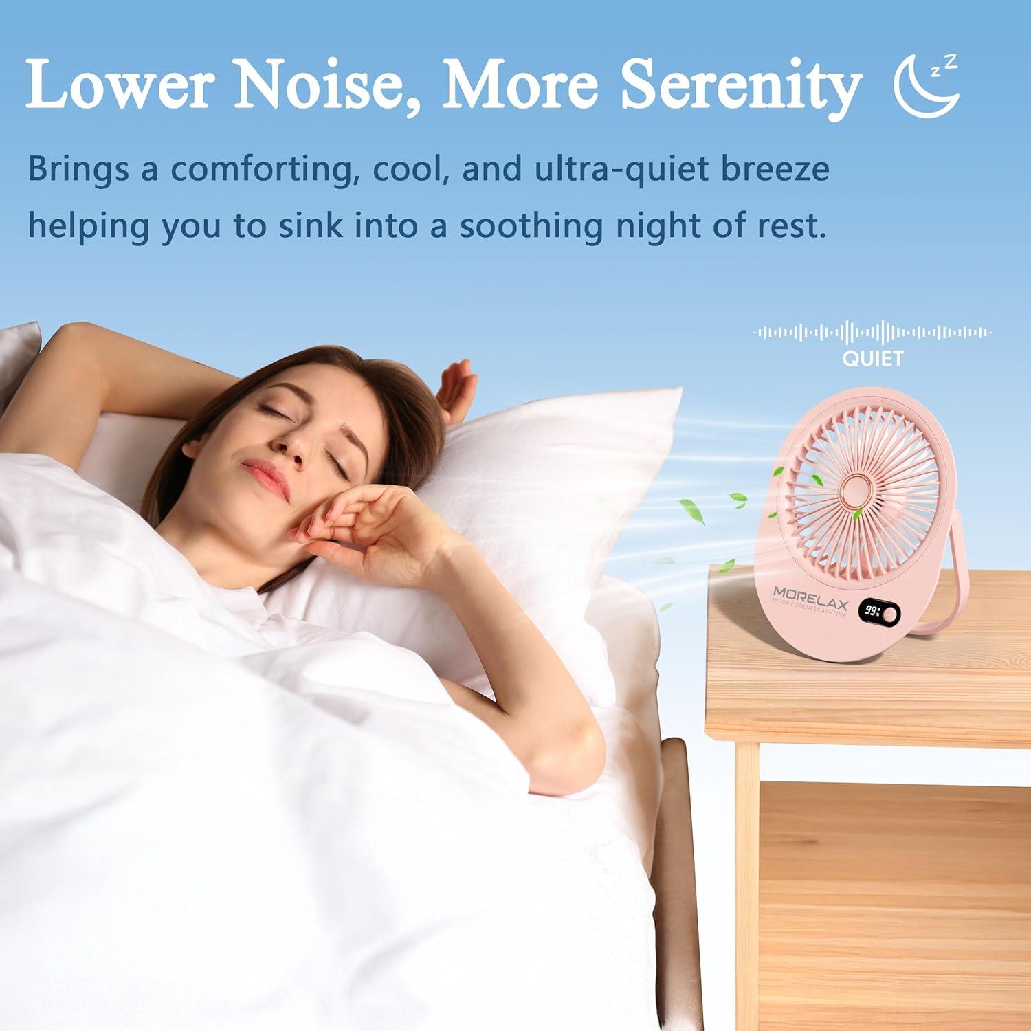 Ventilador de Escritorio USB Morelax Mini Rosa 6 Velocidades