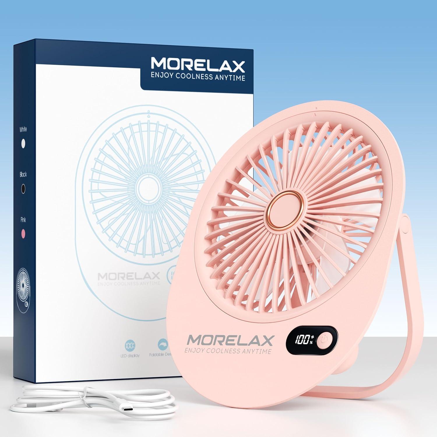 Ventilador de Escritorio USB Morelax Mini Rosa 6 Velocidades