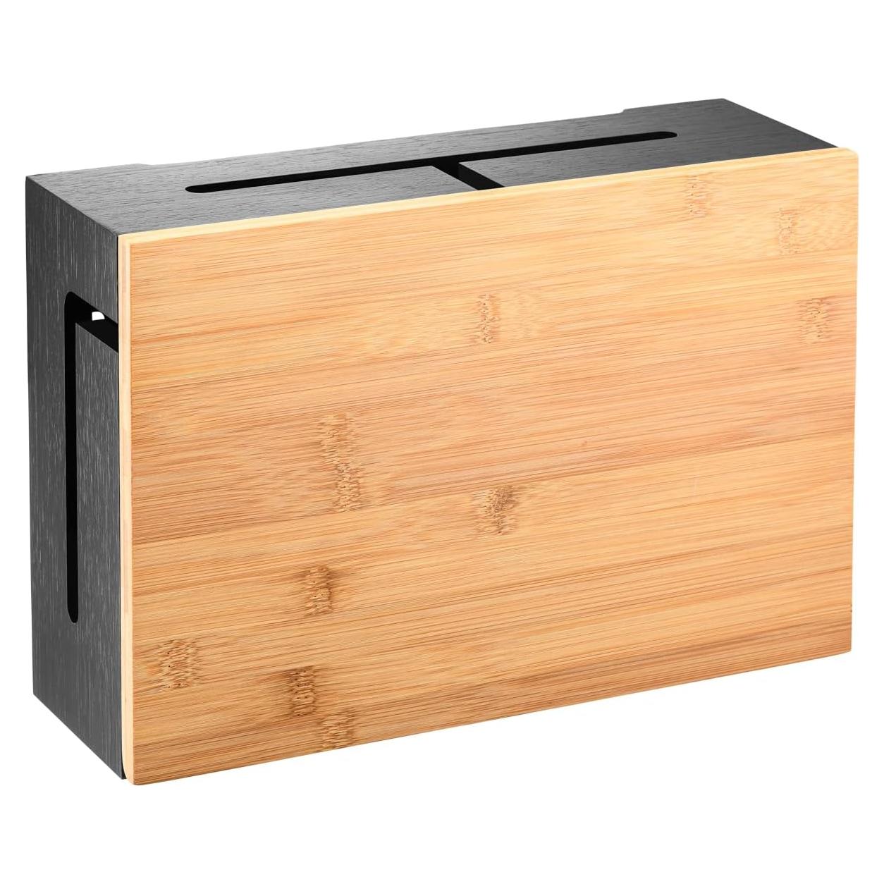 Caja Organizadora de Cables de Bambú Kos Design - 33x21.8 cm