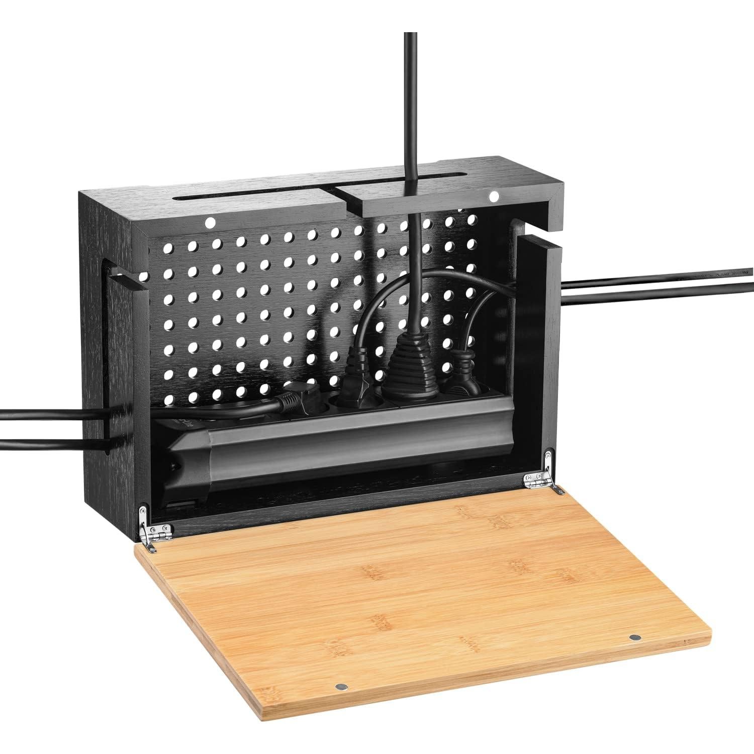 Caja Organizadora de Cables de Bambú Kos Design - 33x21.8 cm
