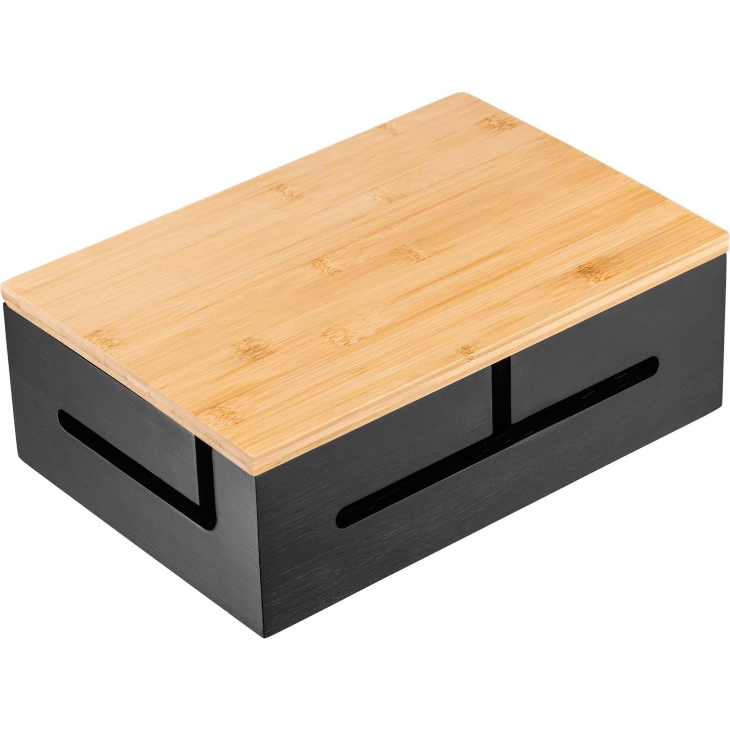 Caja Organizadora de Cables de Bambú Kos Design - 33x21.8 cm