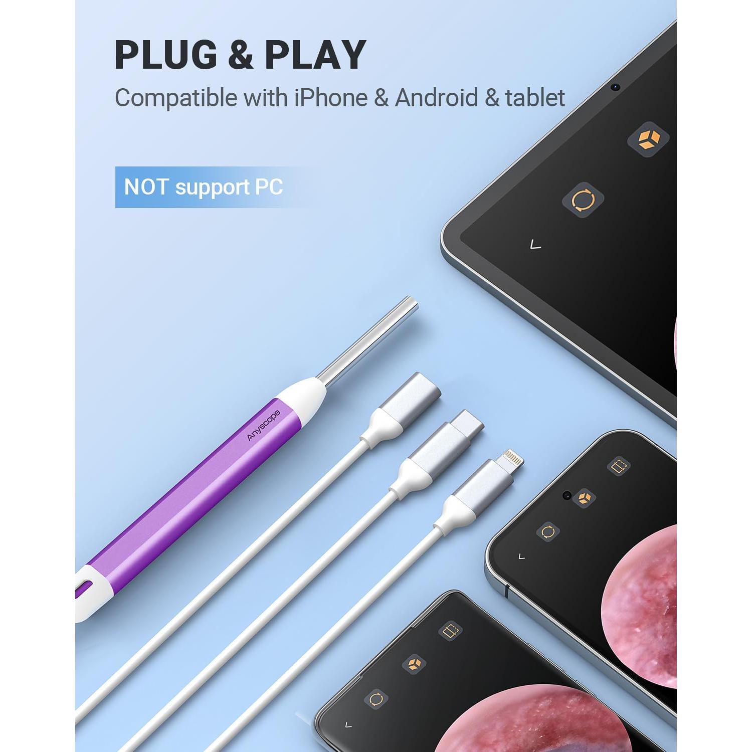 Otoscopio Digital HD AnyScope con Luz LED y Herramientas