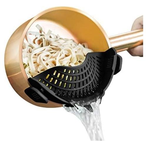 Colador de Silicona Genérico Negro para Pasta y Verduras