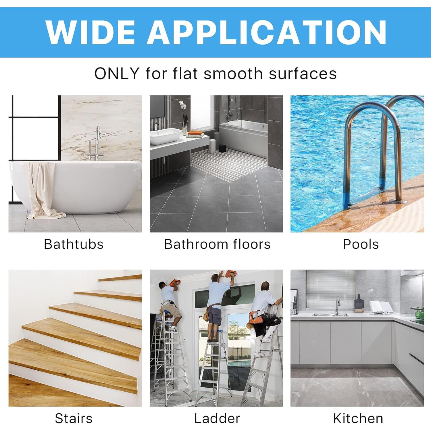 Calcomanías Antideslizantes Supkiir 24 PCS 38x2 cm Negro