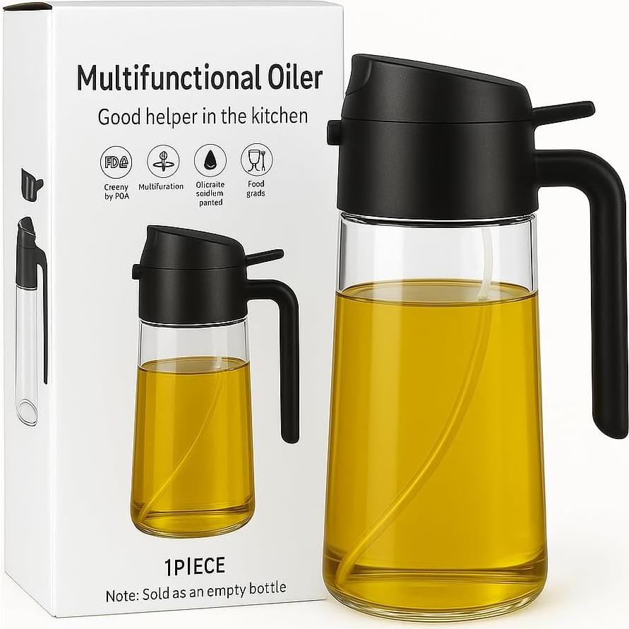 Pulverizador de Aceite de Oliva 2-en-1 Genérico 470 ml Vidrio
