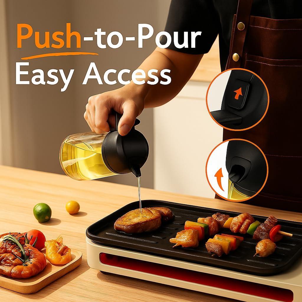 Pulverizador de Aceite de Oliva 2-en-1 Genérico 470 ml Vidrio