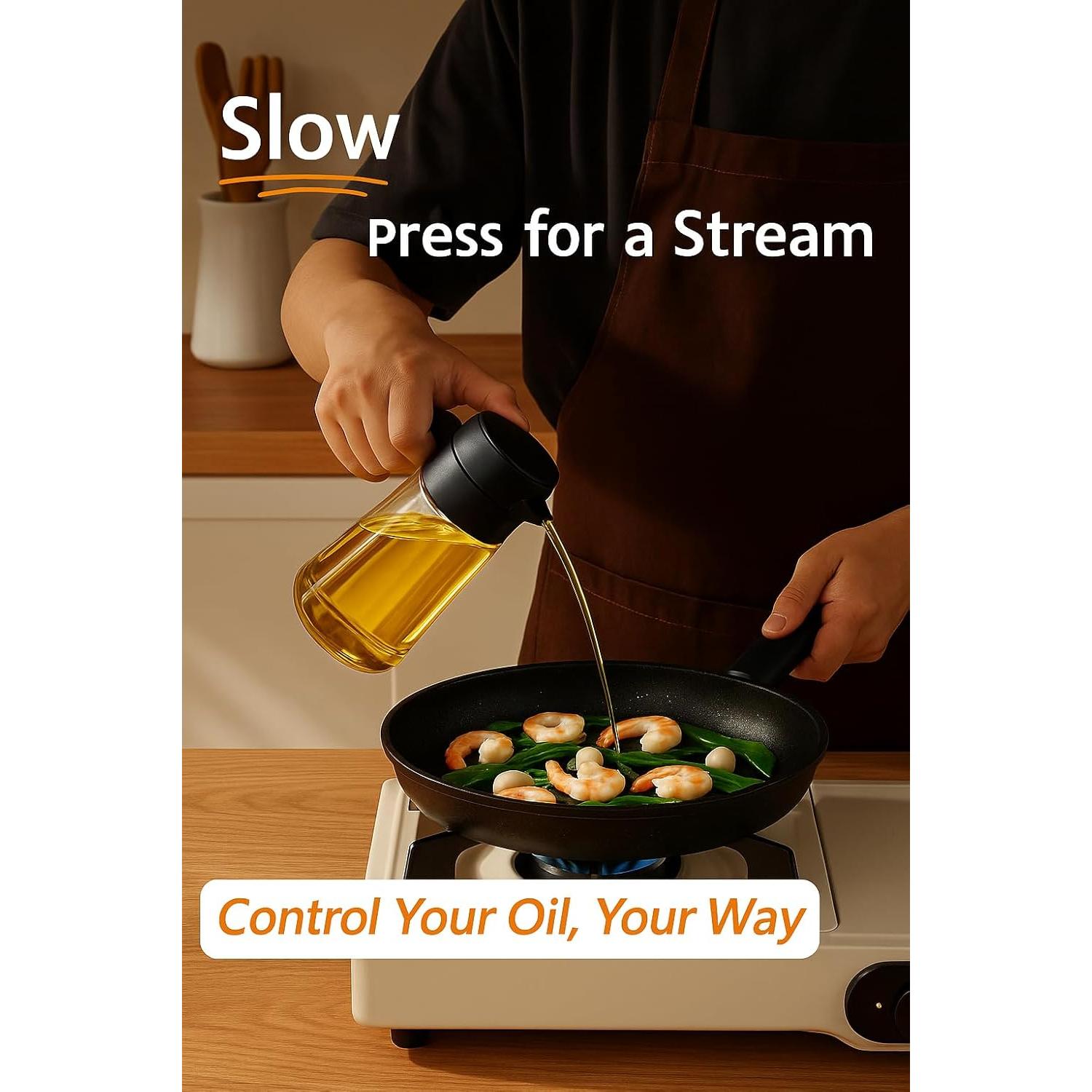 Pulverizador de Aceite de Oliva 2-en-1 Genérico 470 ml Vidrio