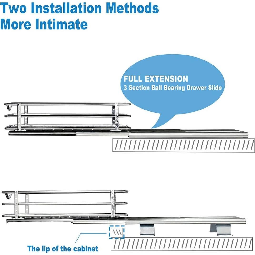 Organizador de Especias Extraíble OCG Cromado 16x26.4 cm