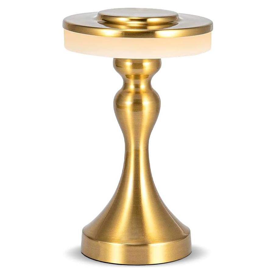 Lámpara de Mesa LED Portátil Oro - Control Táctil 3 Colores