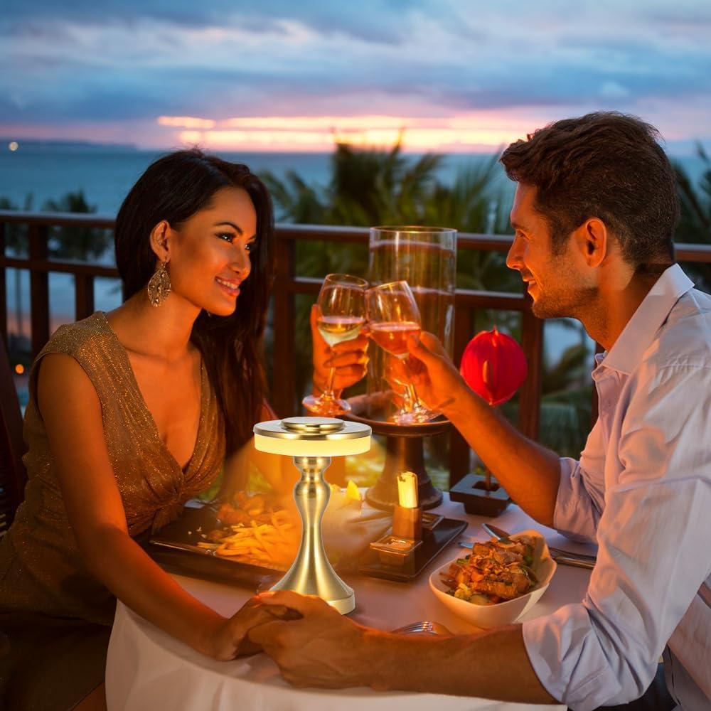 Lámpara de Mesa LED Portátil Oro - Control Táctil 3 Colores