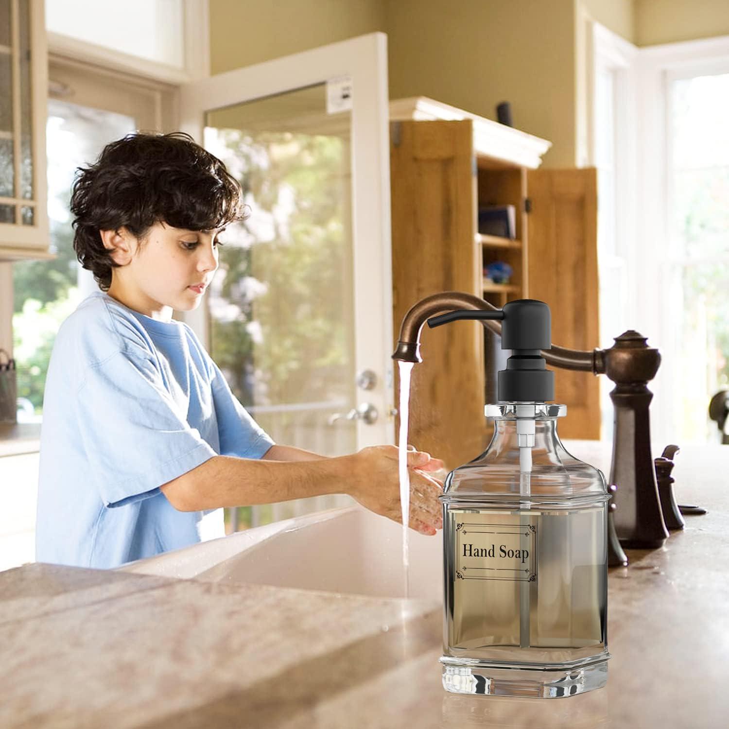 Dispensador de Jabón de Vidrio GLADPURE 2 Pack 532ml Negro