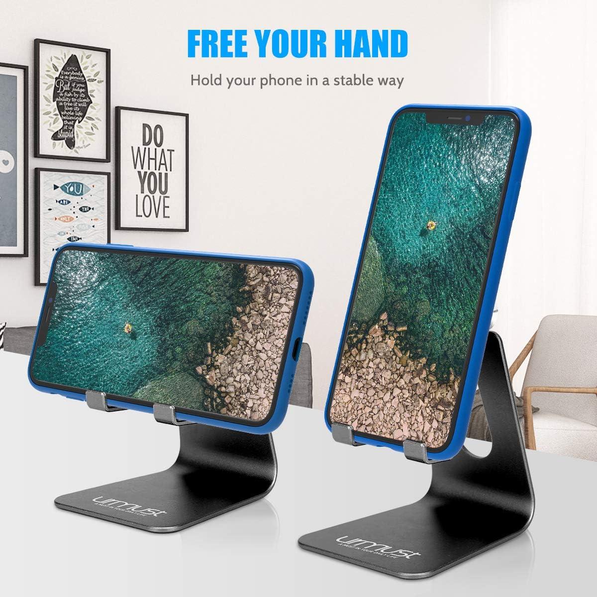 Soporte Ajustable para Teléfono Urmust Negro - Compatible con iPhone y Android