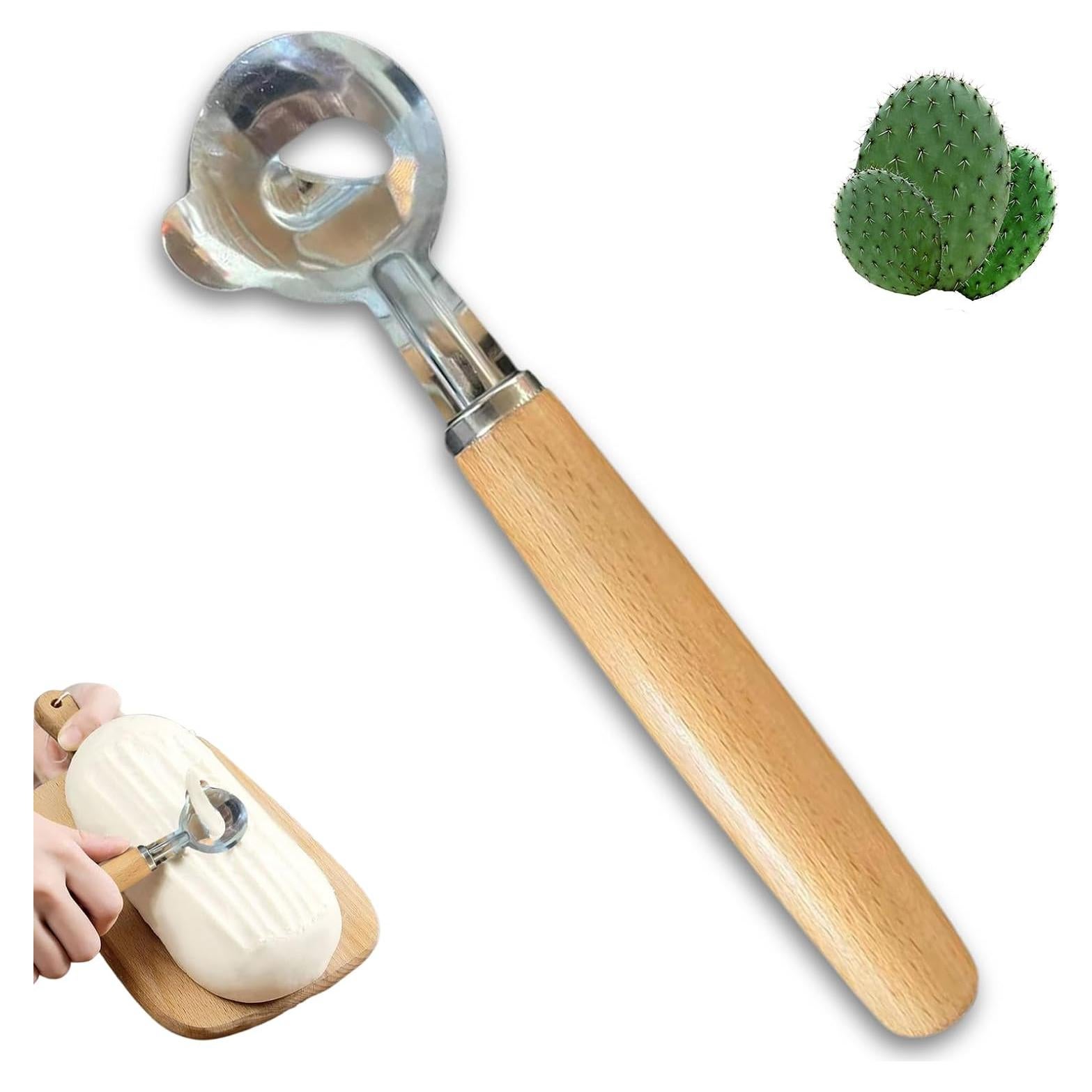 Pelador de Cactus Wshxjzyay con Cuchara de Acero Inoxidable