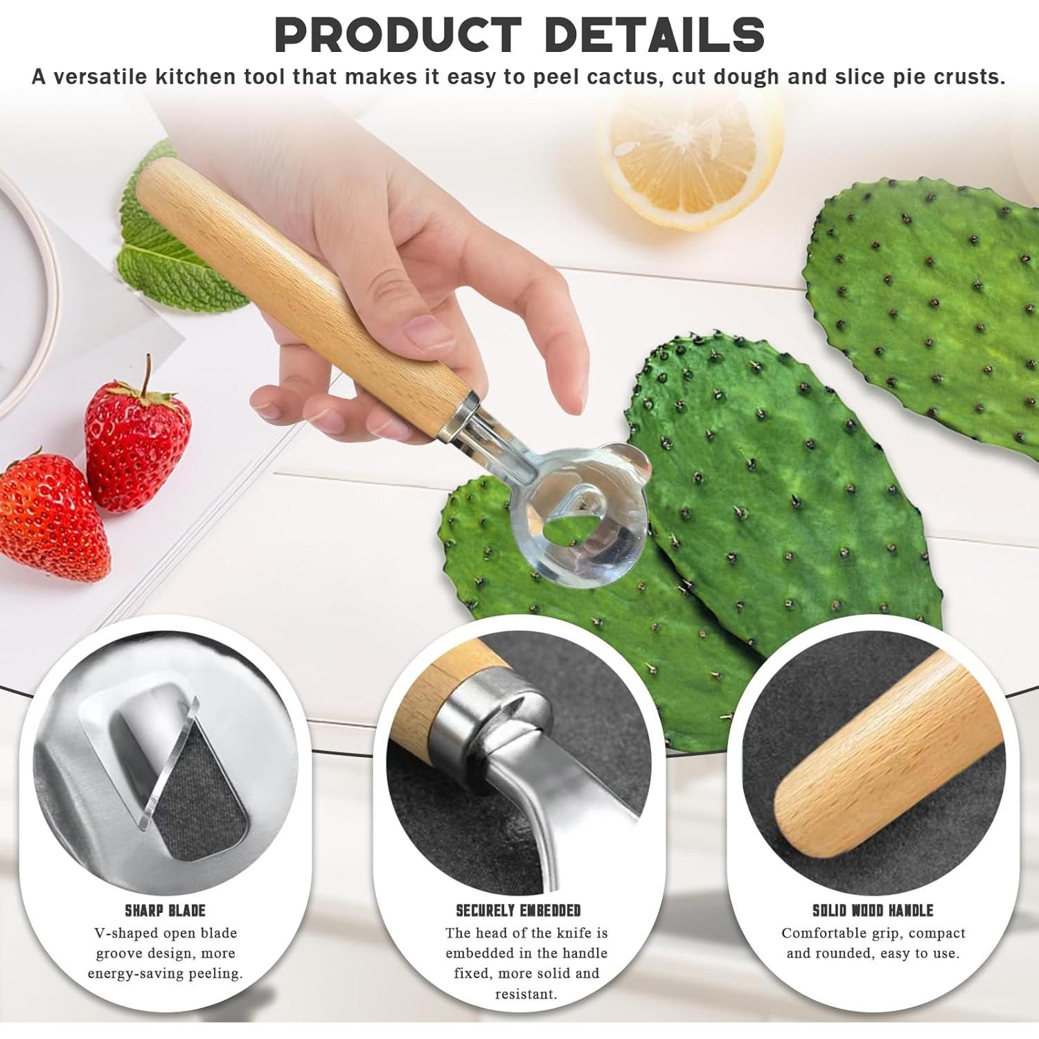 Pelador de Cactus Wshxjzyay con Cuchara de Acero Inoxidable