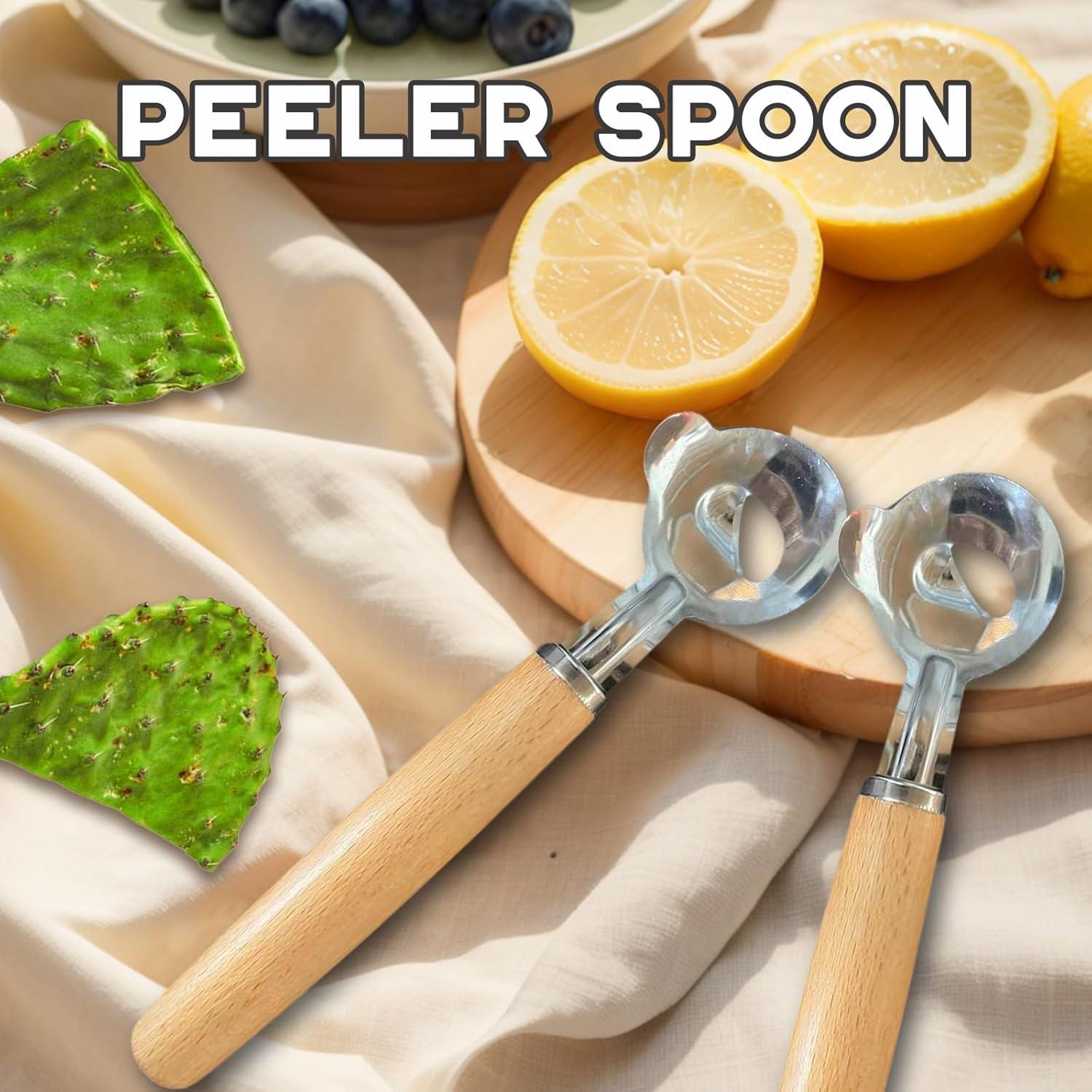 Pelador de Cactus Wshxjzyay con Cuchara de Acero Inoxidable