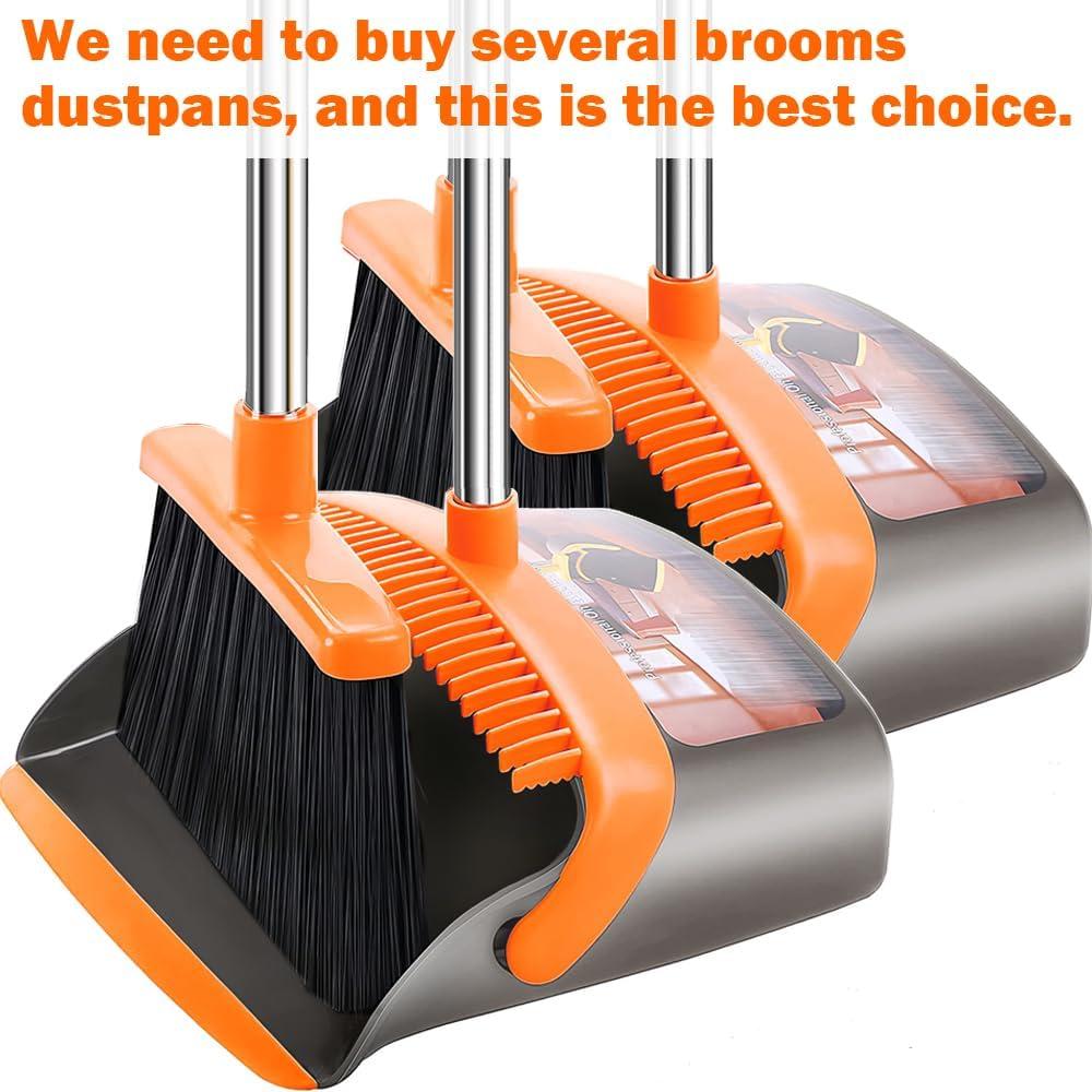 Escoba Vertical Mejorada DJDTDTY con Recogedor 2 Piezas 132 cm