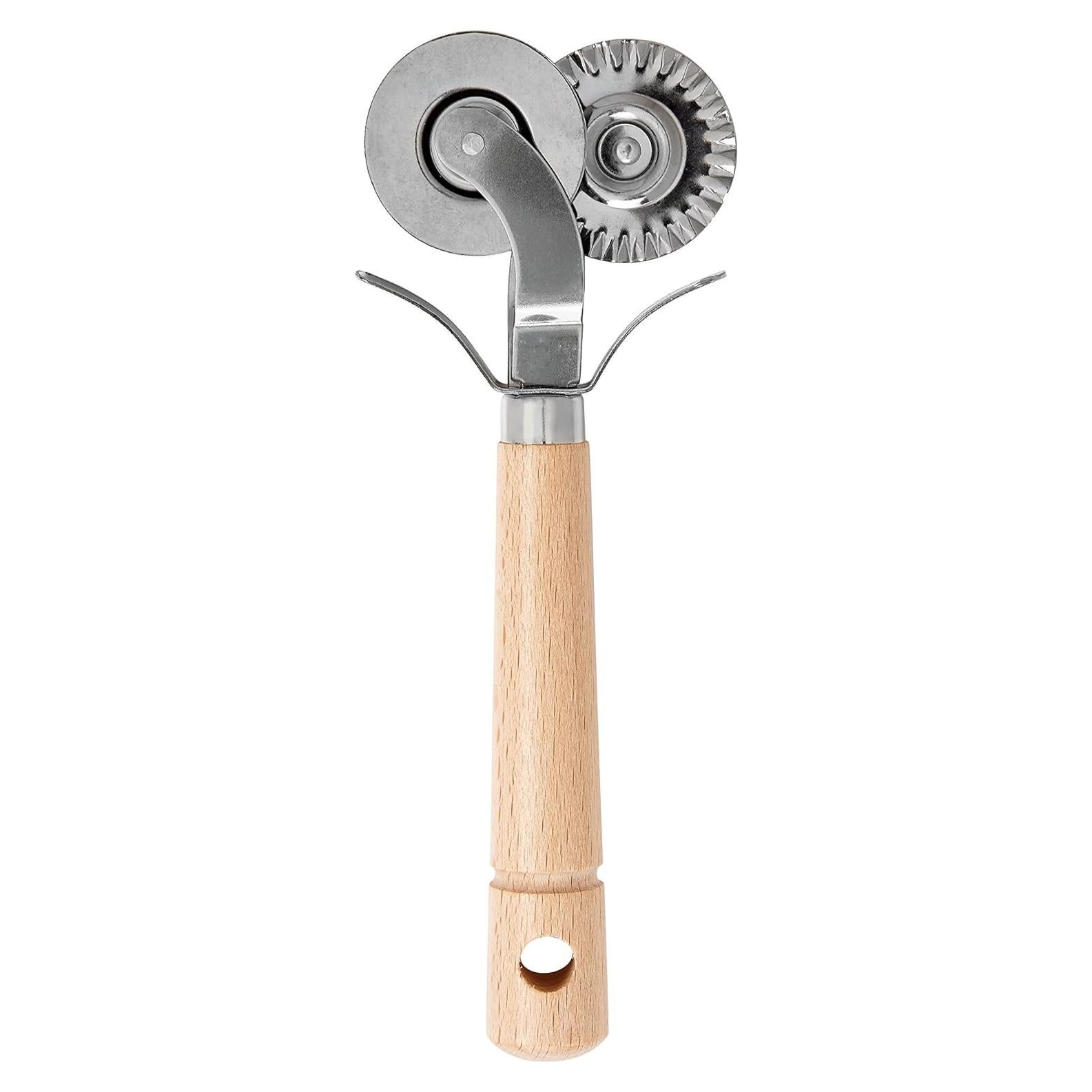 Cortador de Ravioli Doble Fante's, Acero Inoxidable y Madera
