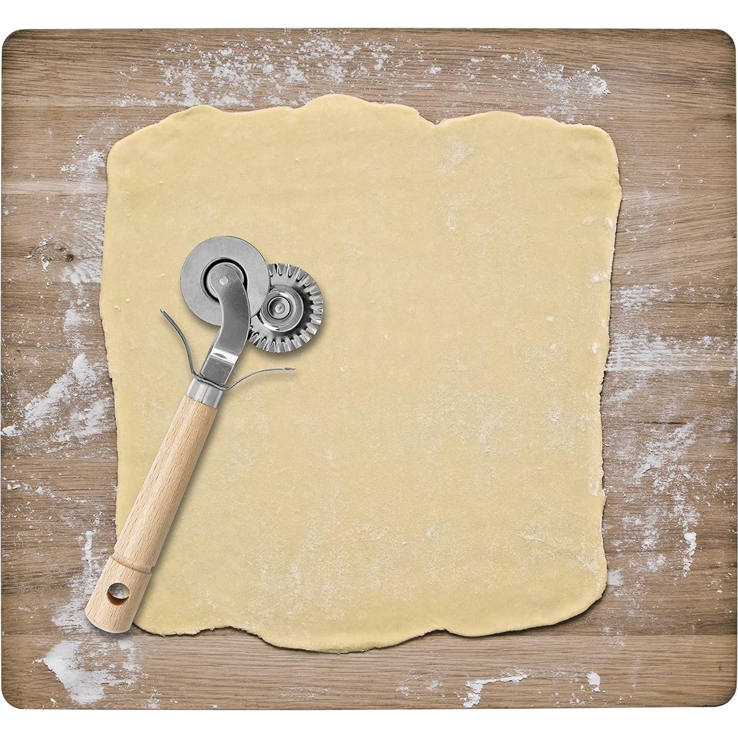 Cortador de Ravioli Doble Fante's, Acero Inoxidable y Madera