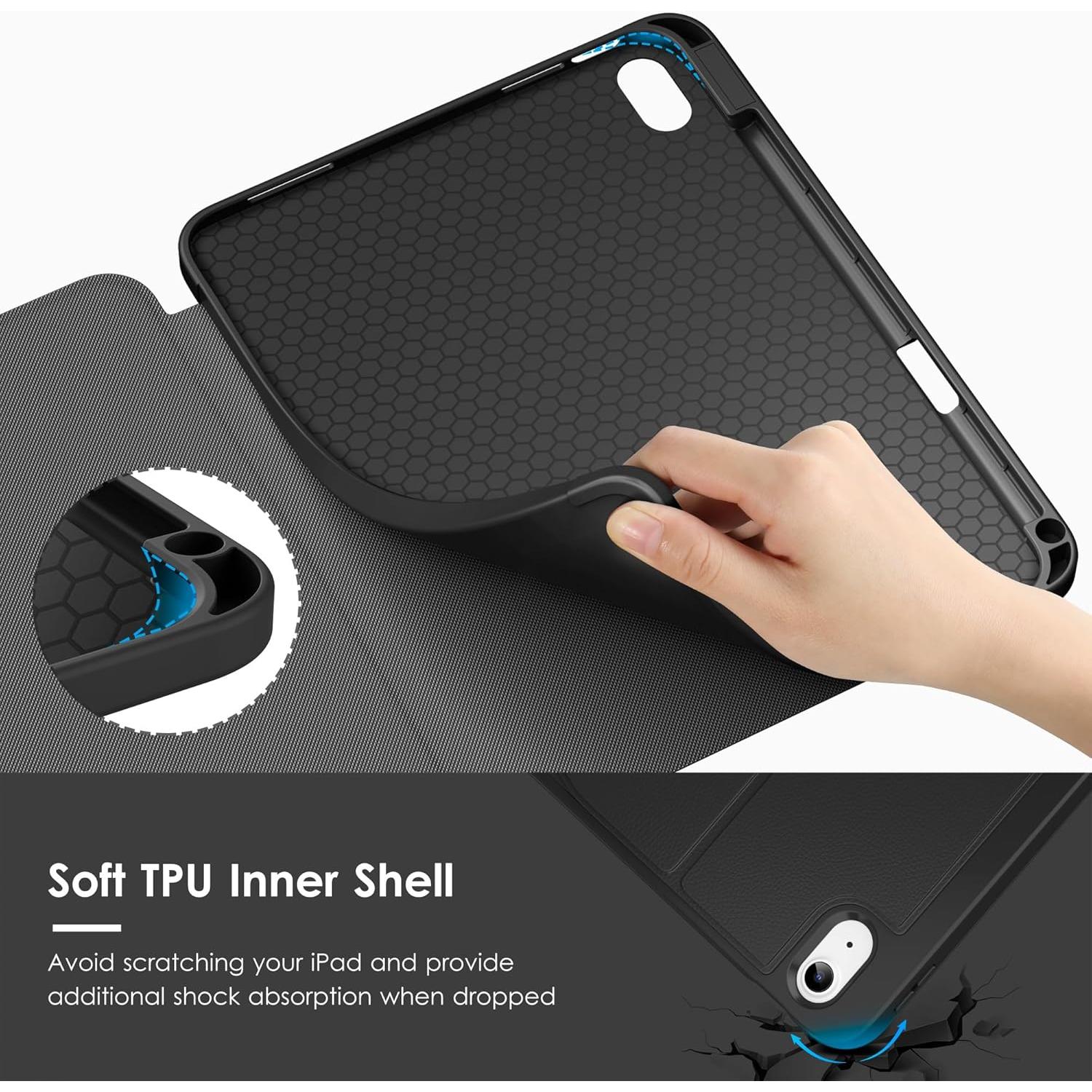 Funda VIKESI para iPad 11" A16 2025 y 10.9" 2022, Negro