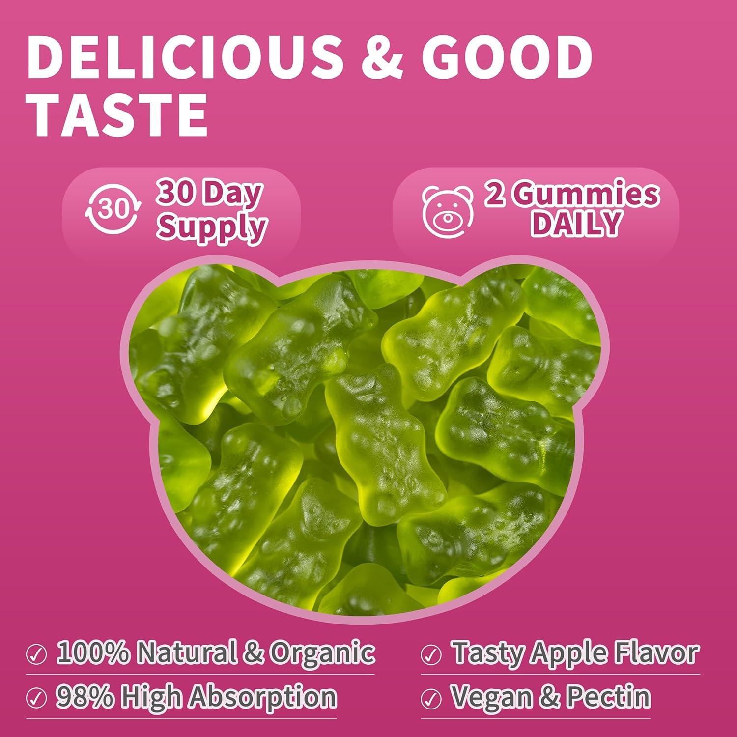 Gomitas de Cortisol Wanish para Mujeres, 60 Unidades Sabor Manzana