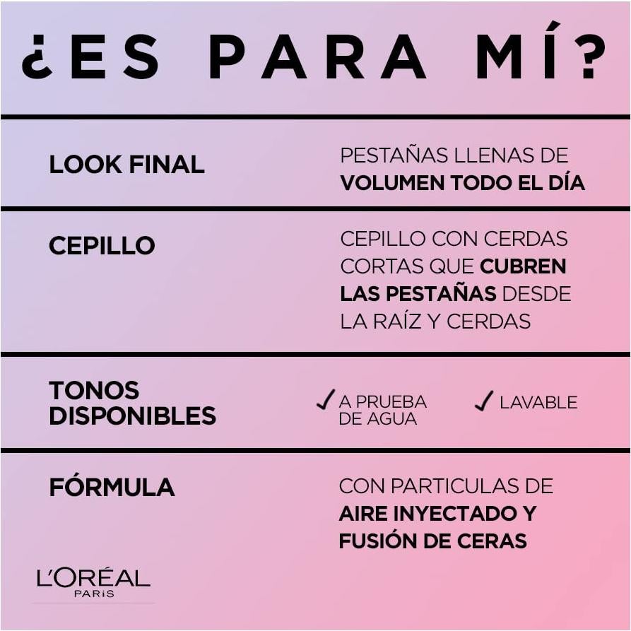 Máscara Mega Volumen Air Volume L'Oreal Paris 8.8 ml Negra