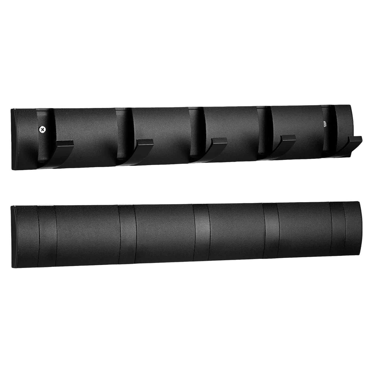 Perchero de Pared Wesiti 2 Pack Aluminio Negro 10 Ganchos