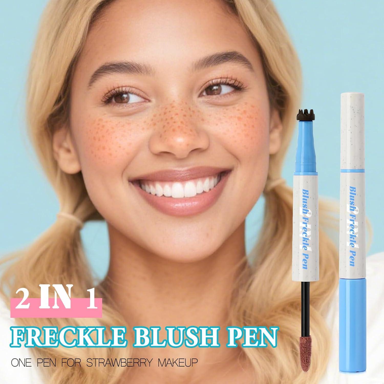 Bolígrafo 2 en 1 Rubor y Sello de Pecas Firstfly - Naranja Coral