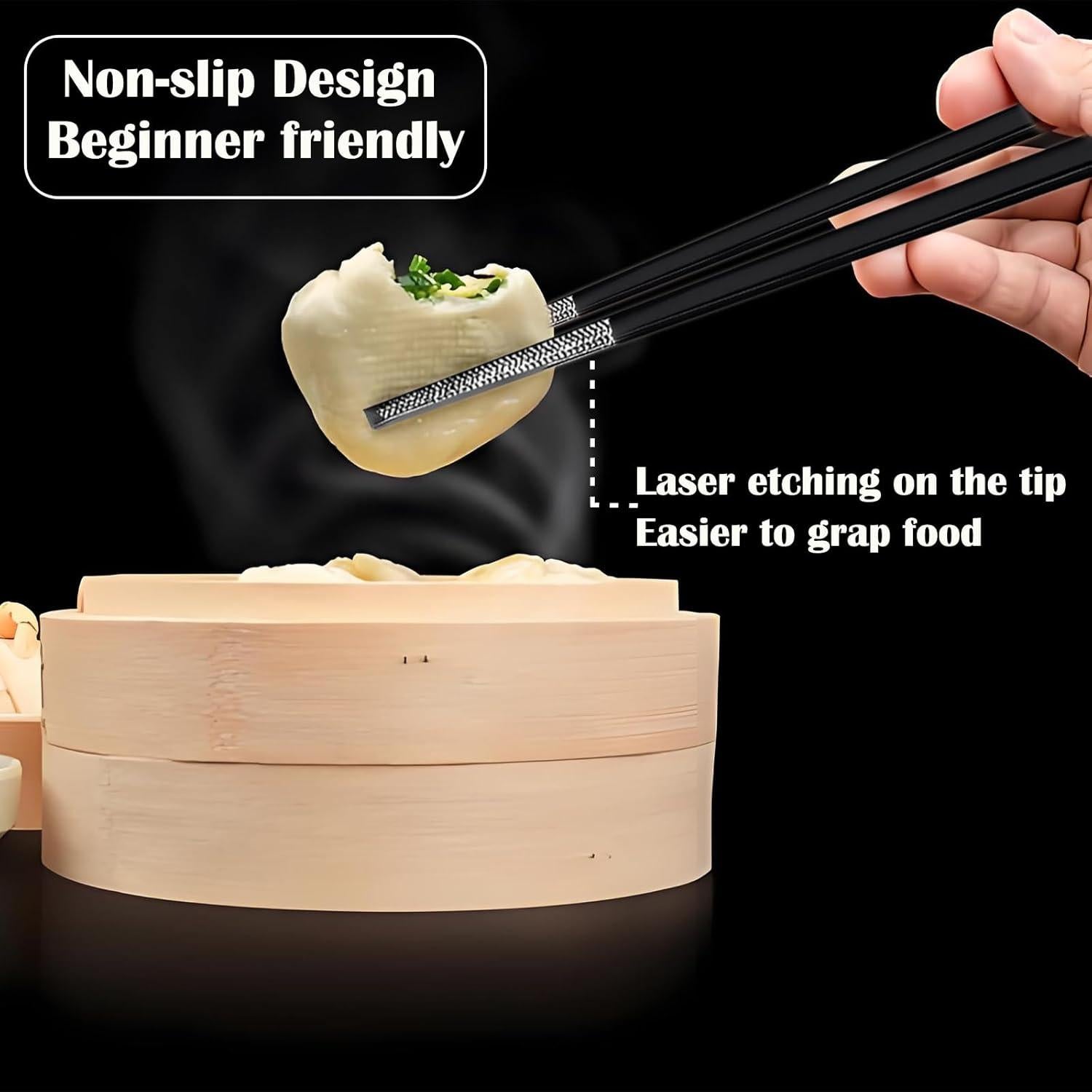 Palillos de metal reutilizables GTIEDIK 1 par acero inoxidable