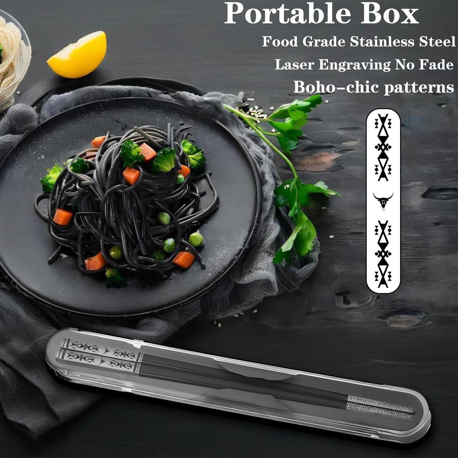 Palillos de metal reutilizables GTIEDIK 1 par acero inoxidable