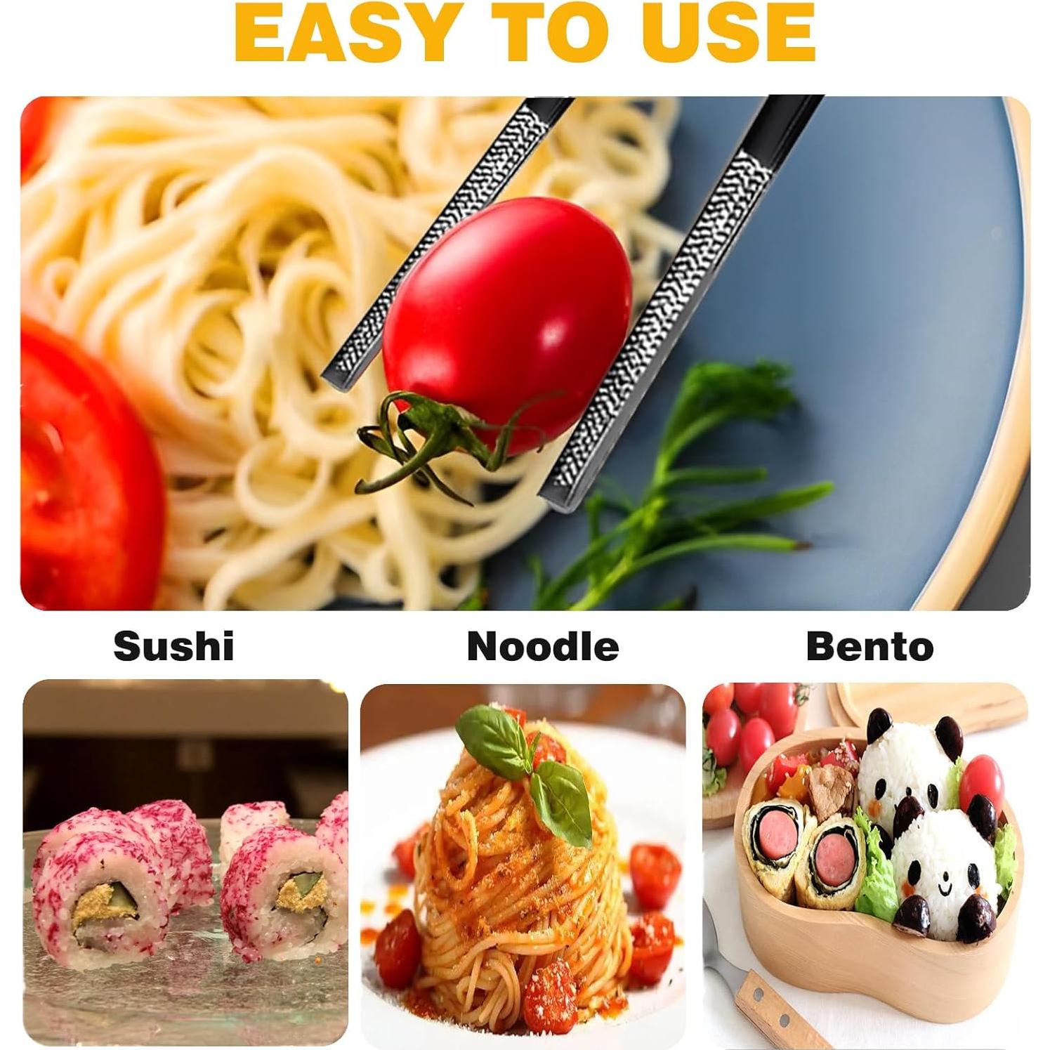 Palillos de metal reutilizables GTIEDIK 1 par acero inoxidable