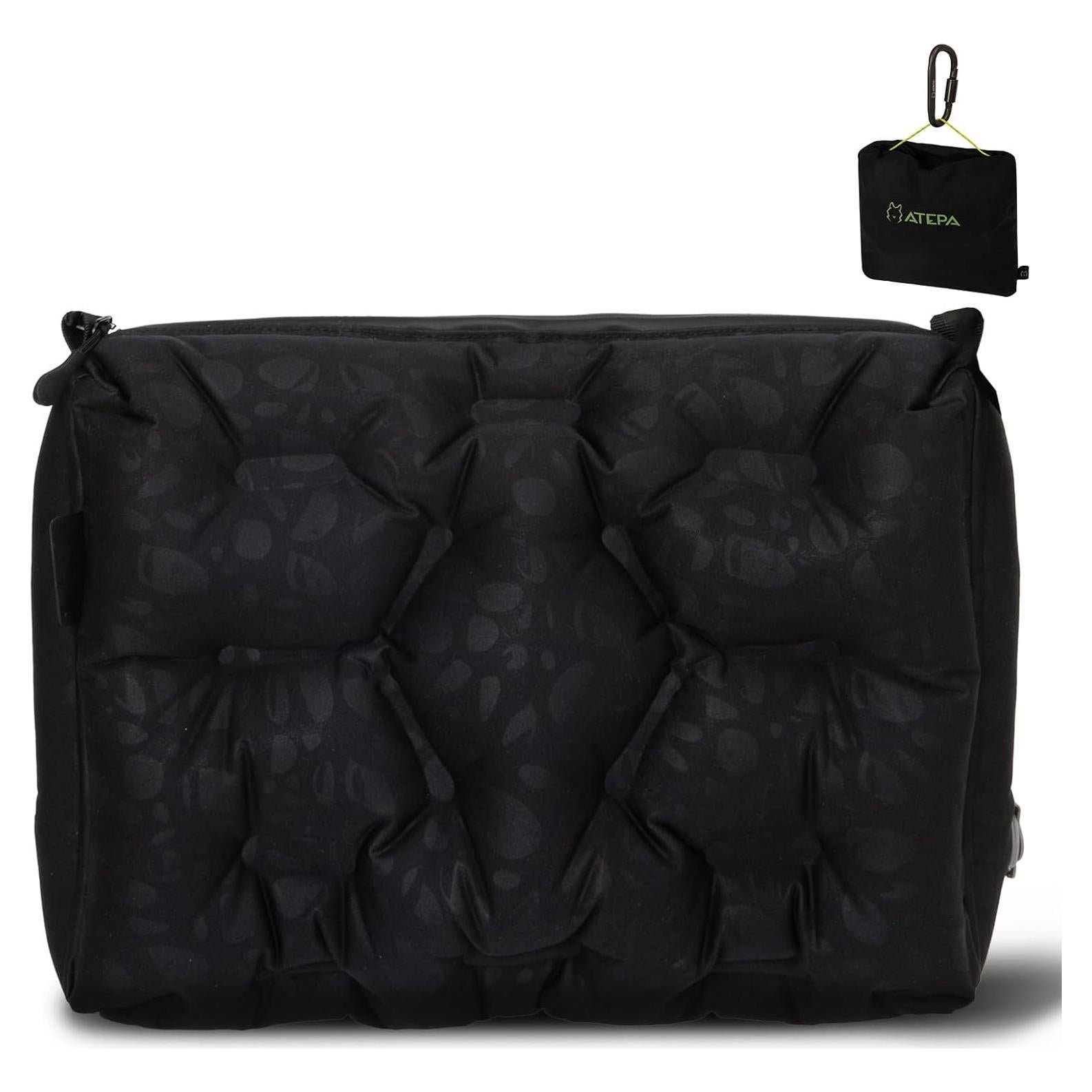 Cojín de Viaje 4 en 1 ATEPA Inflable Portátil Negro
