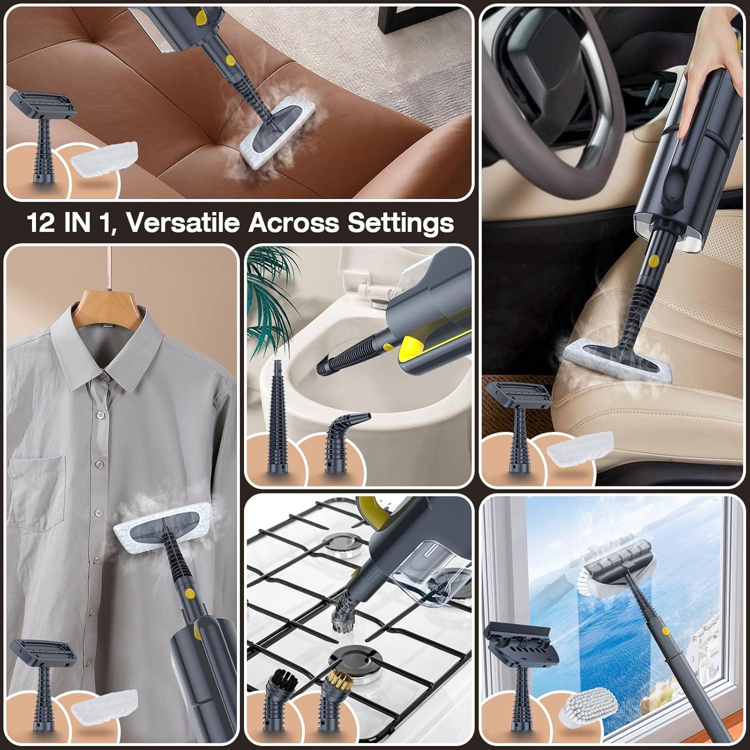 Mopa de Vapor ScrubWiz KS-7883 10 en 1 350ml 1200W Gris