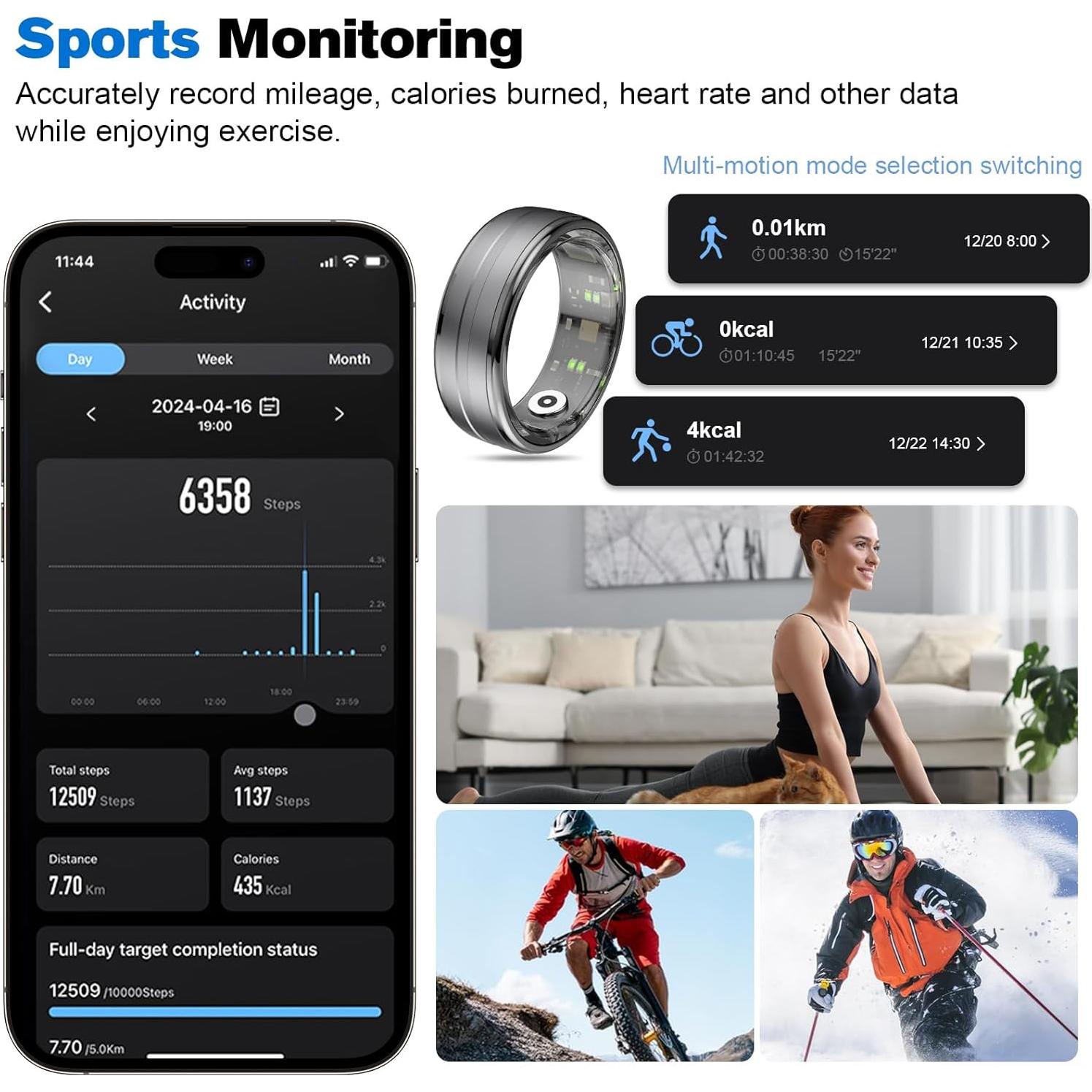 Anillo Inteligente MagLoop R06 para Salud y Fitness - Gris 8