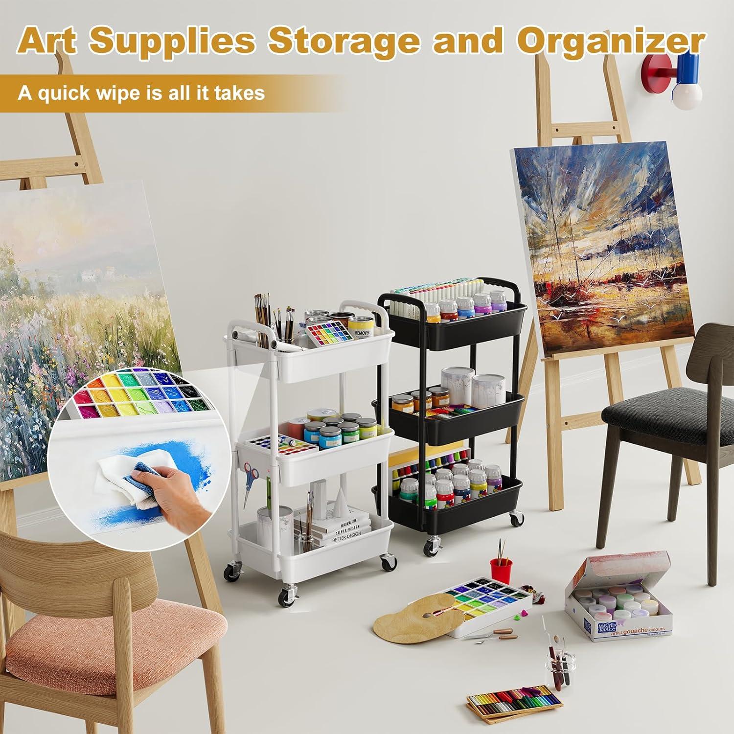 Carro Rodante de Plástico Blanco 3 Niveles WBKATN