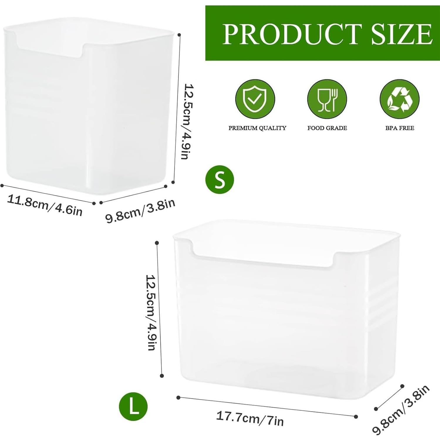 Set de 3 Cajas Organizadoras para Refrigerador Transparente L-3