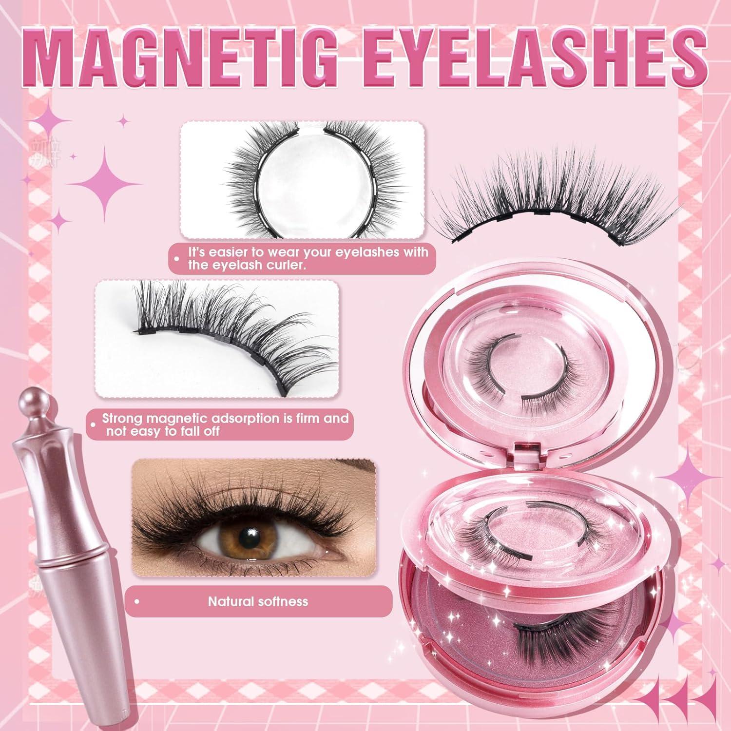 5 Pestañas Magnéticas Reutilizables Houldhowd con Espejo y Delineador