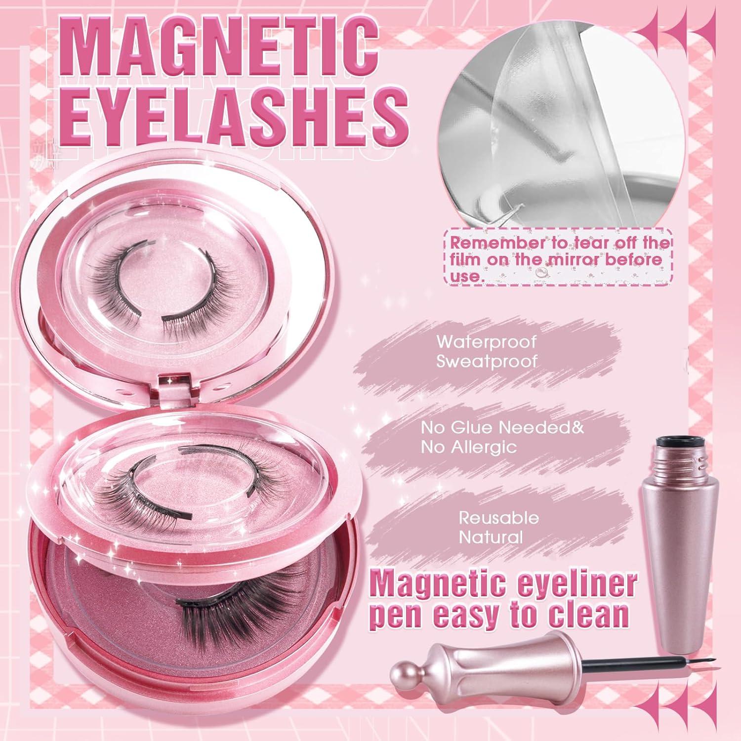 5 Pestañas Magnéticas Reutilizables Houldhowd con Espejo y Delineador