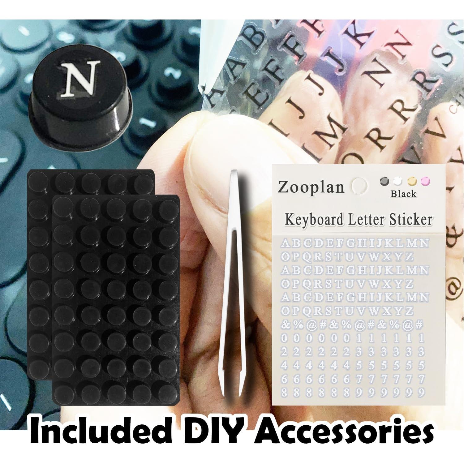 Pegatinas Elevadas para Teclado Zooplan 80 Pcs Cilindro Negro