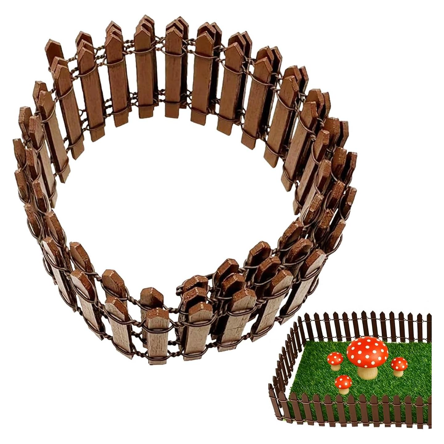 Cerca de Jardín de Hadas Miniatura YFANITI 90x5 cm Madera