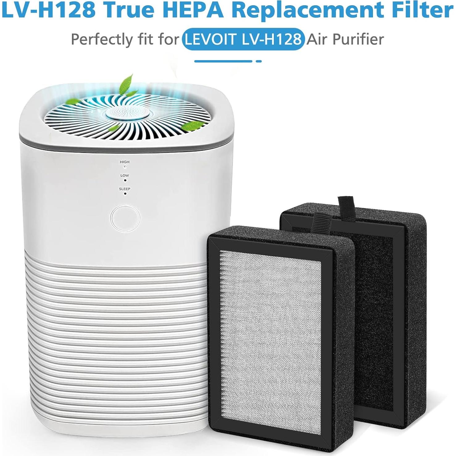 Paquete de 4 filtros H13 True HEPA iSingo para LEVOIT LV-H128