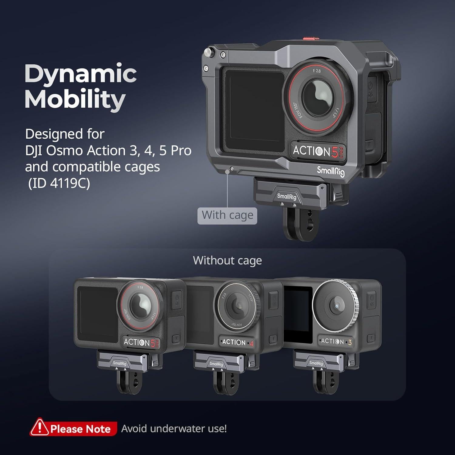 Adaptador Magnético SMALLRIG para DJI Action 5/4/3 - Aluminio