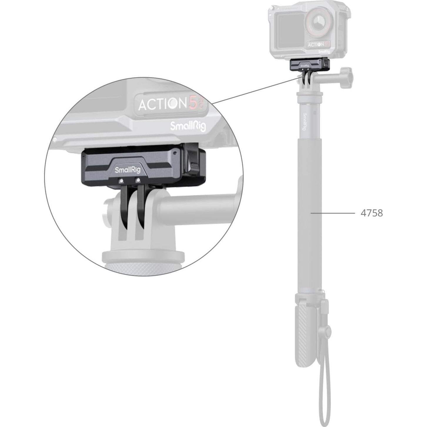 Adaptador Magnético SMALLRIG para DJI Action 5/4/3 - Aluminio