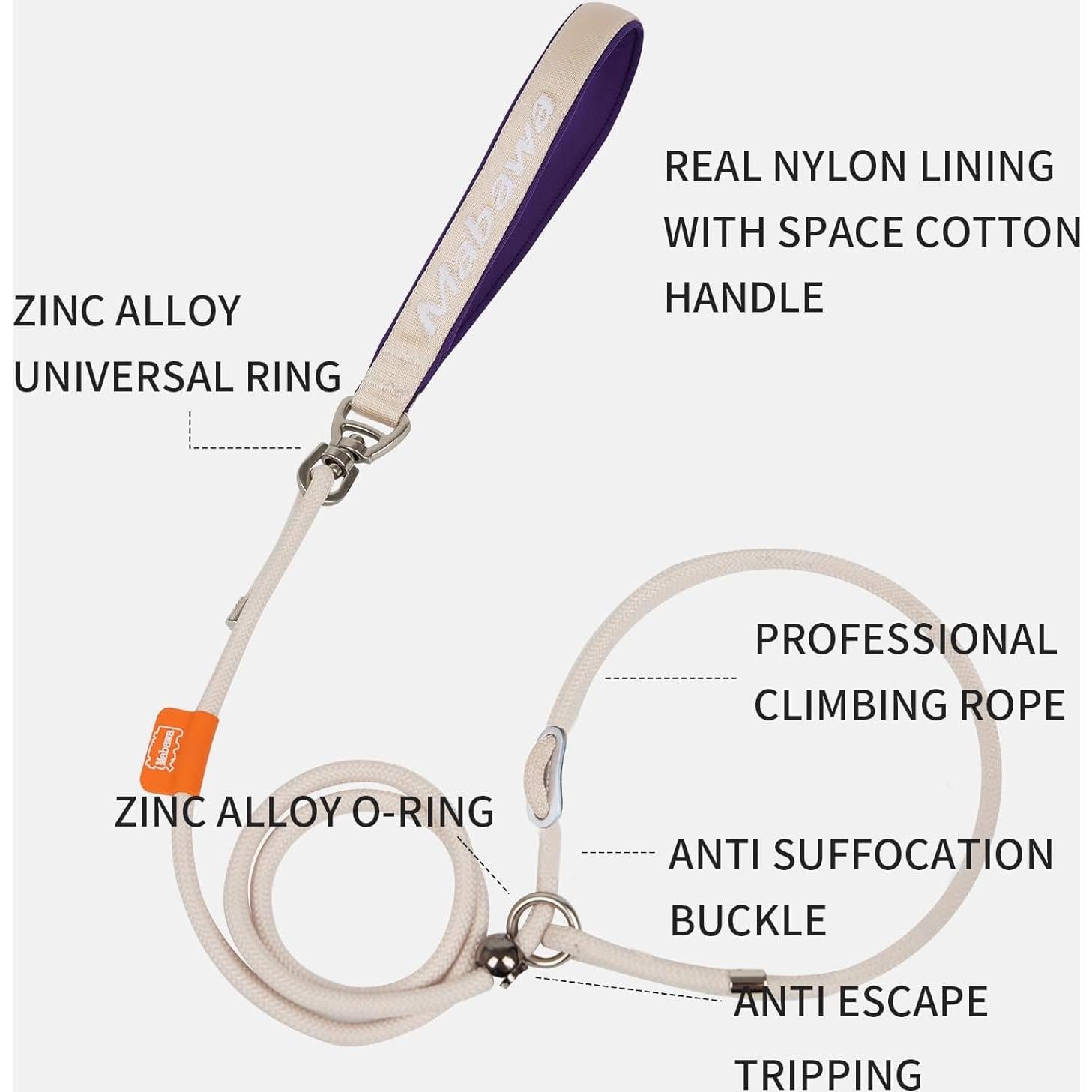 Correa Antideslizante para Perros Mabawa 1.5m Beige Resistente