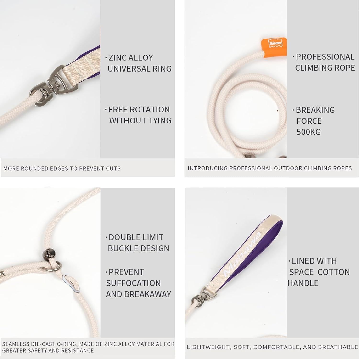 Correa Antideslizante para Perros Mabawa 1.5m Beige Resistente