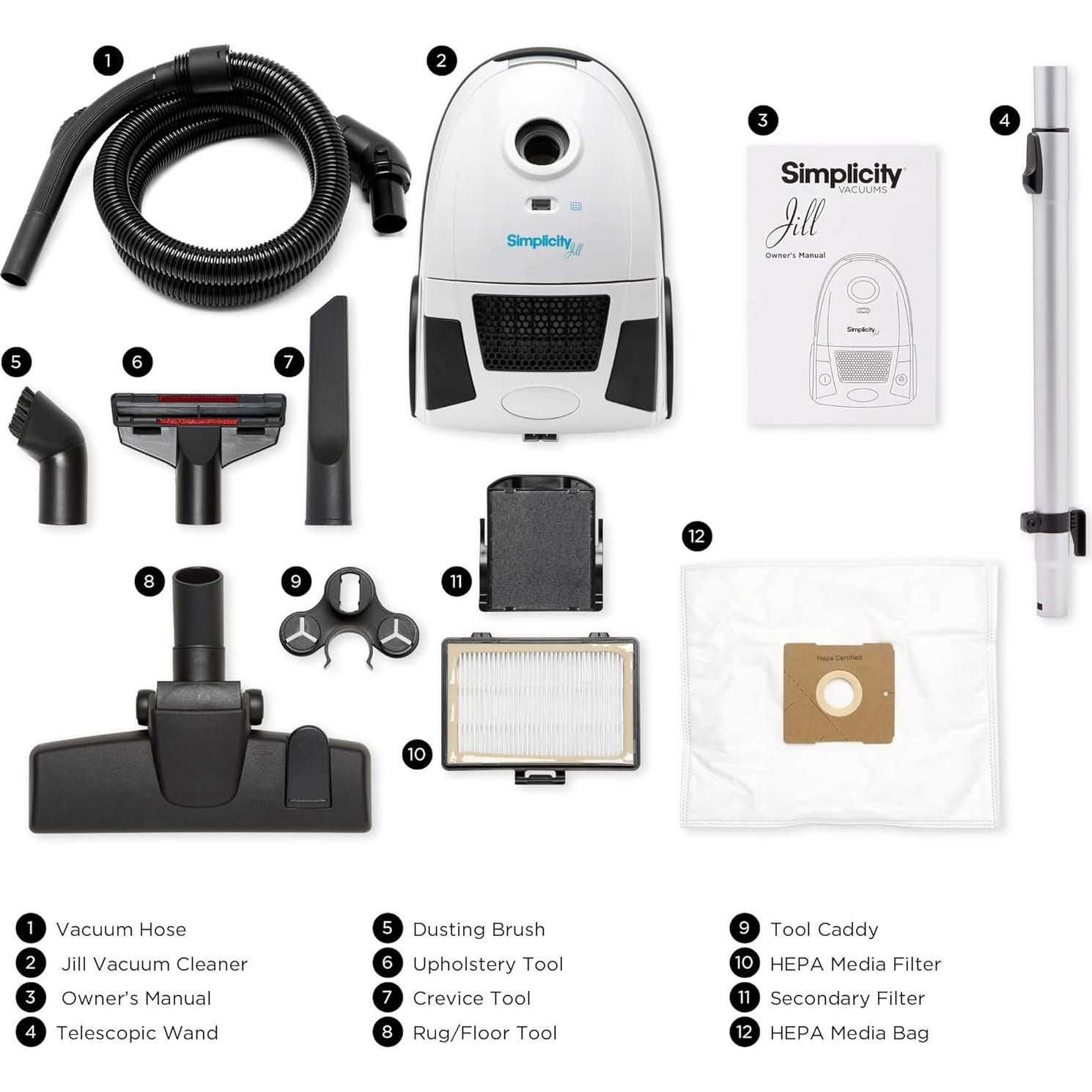 Aspiradora Canister Simplicity Jill 1200W HEPA Compacta