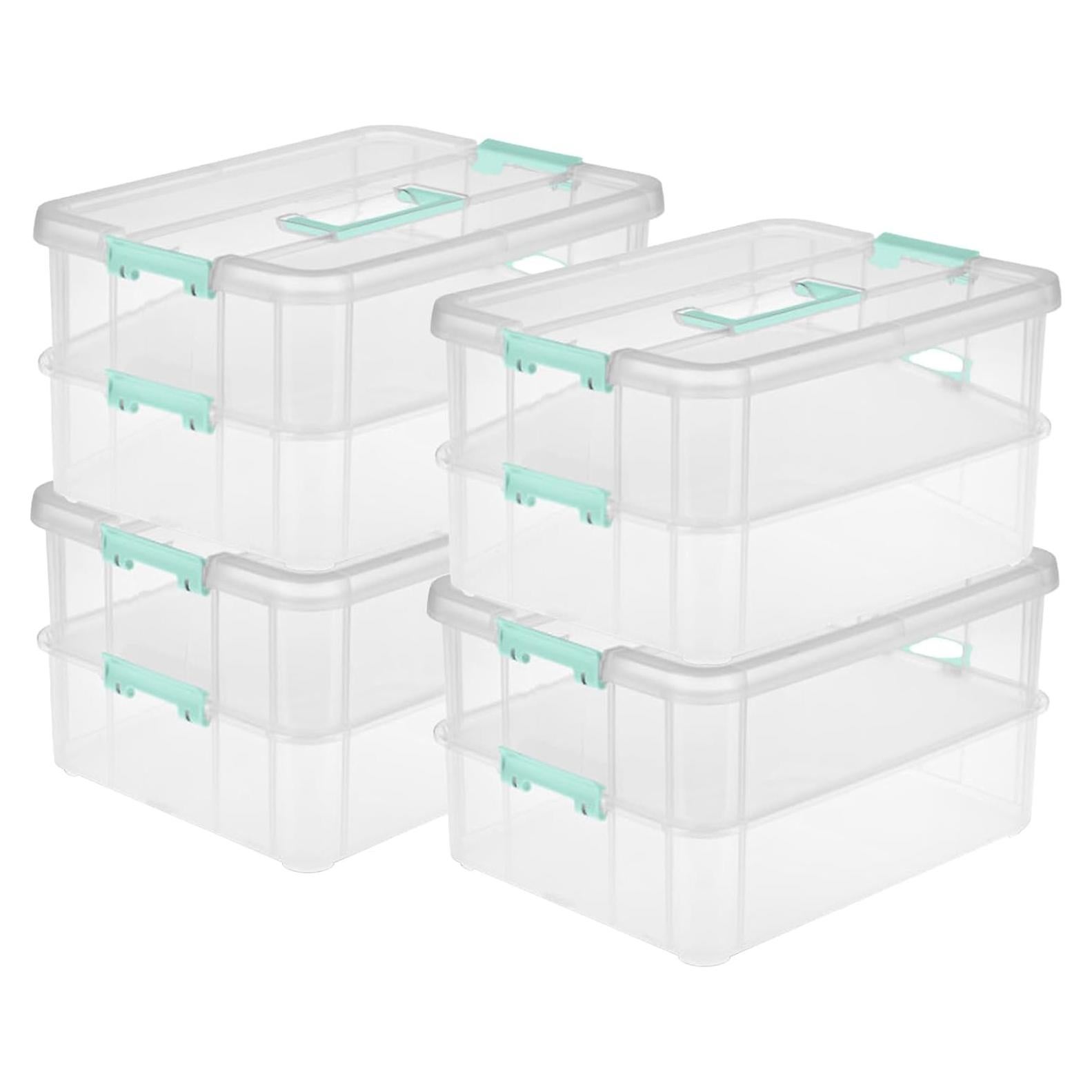 Caja de Almacenamiento Sterilite 4-Pack 2 Capas 9L Transparente