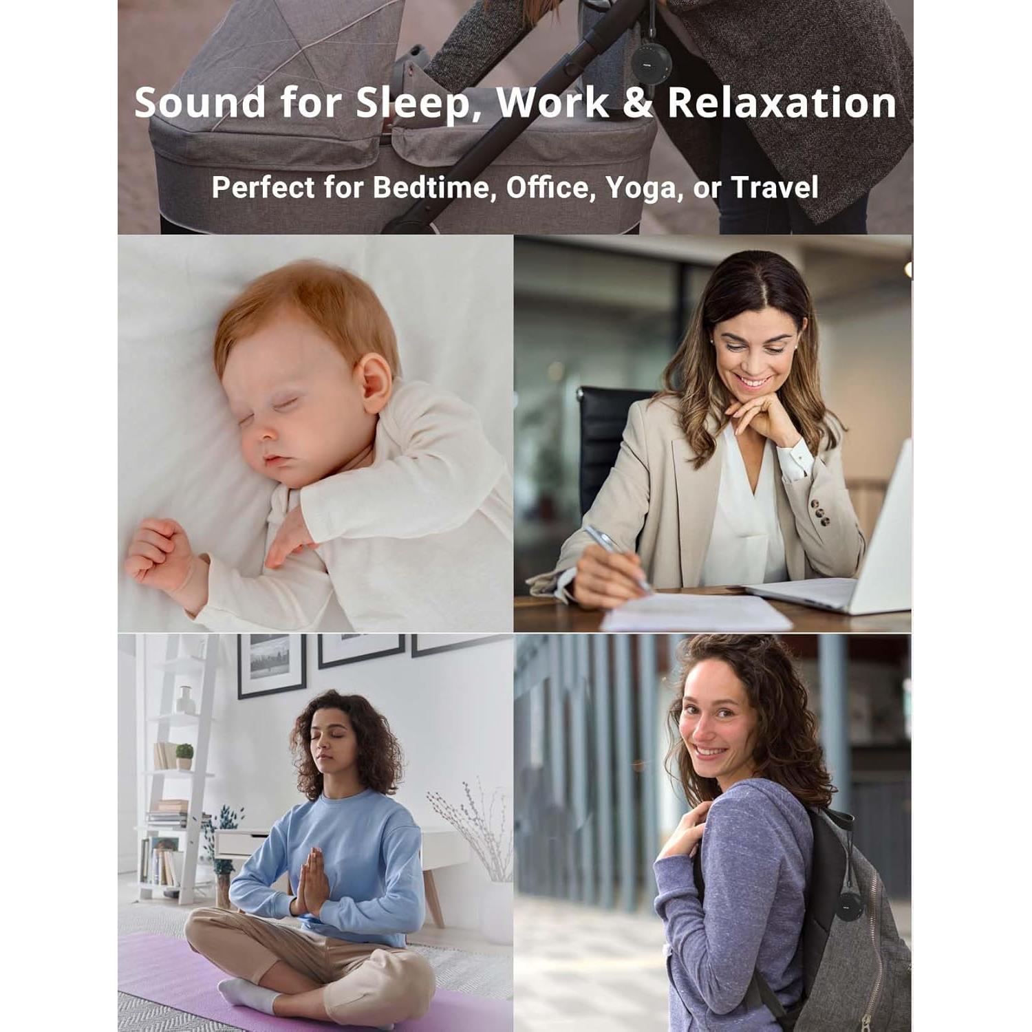 Máquina de Ruido Blanco Portátil FOXFINE Mini - 36 Sonidos, Luz, Temporizador