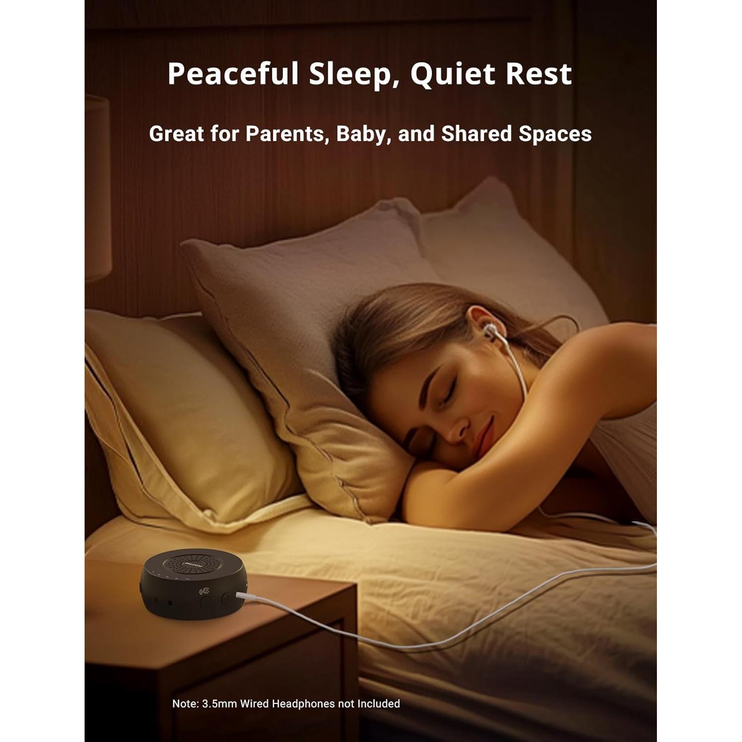 Máquina de Ruido Blanco Portátil FOXFINE Mini - 36 Sonidos, Luz, Temporizador