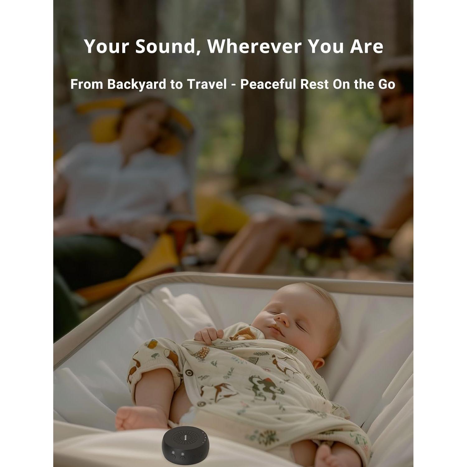 Máquina de Ruido Blanco Portátil FOXFINE Mini - 36 Sonidos, Luz, Temporizador